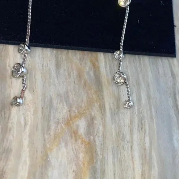 Swarovski Silver Crystal Chain Earrings
